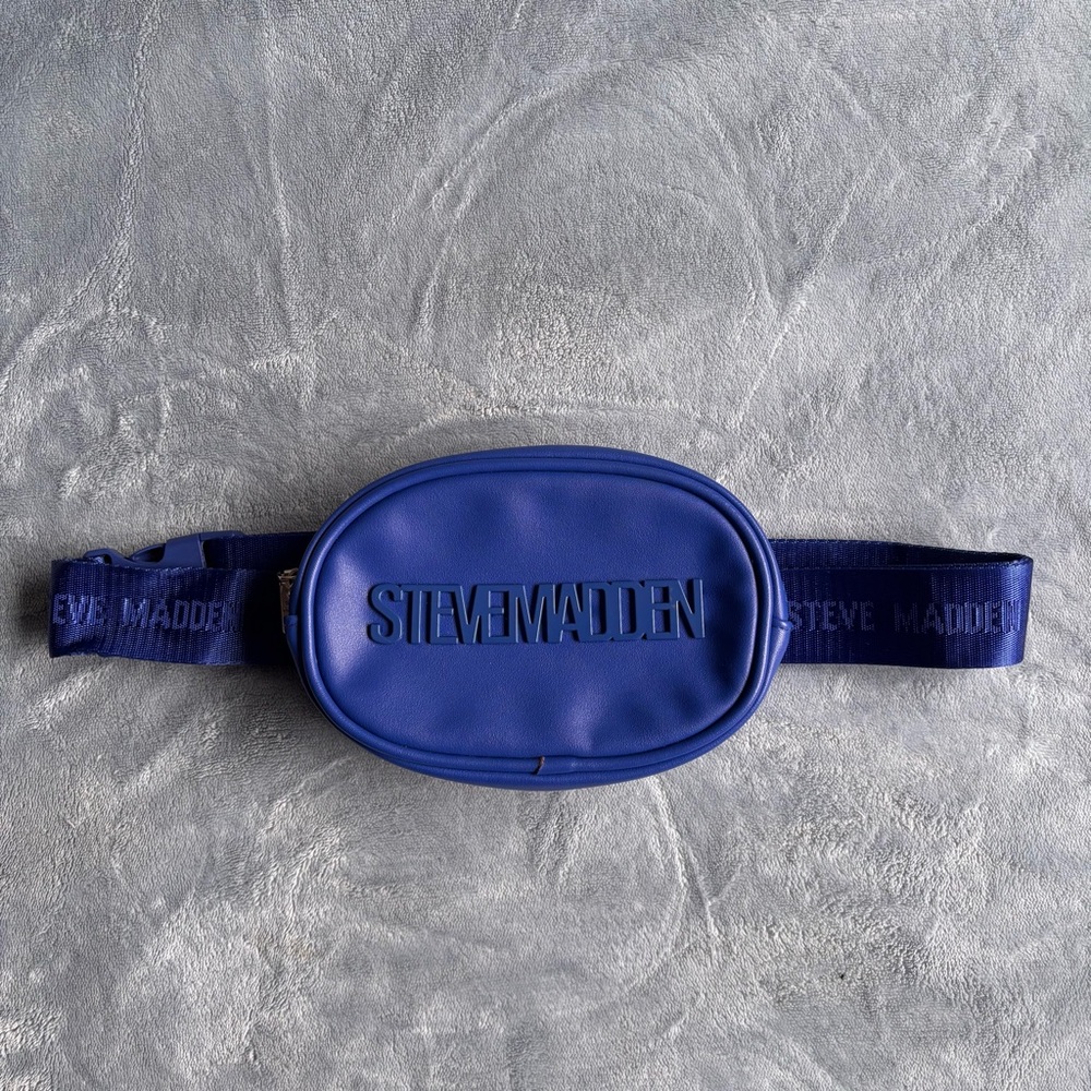 Steve Madden Belt Bag Fanny Pack Logo Sapphire Blue Crossbody Bag